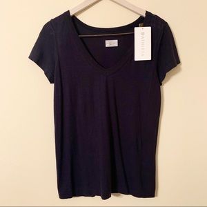 Athleta With Ease V-Neck Tee in Navy